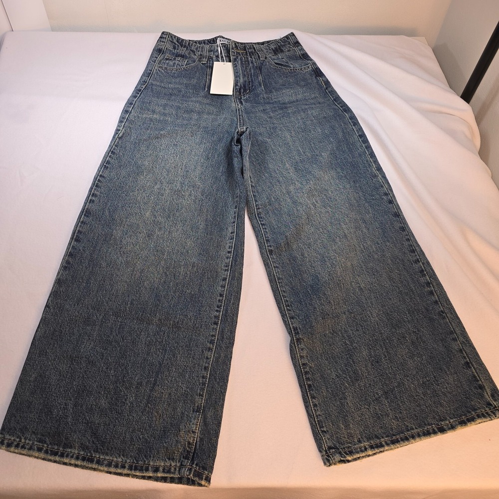 Extra Wide Leg Jeans Womens 28 x 26 Streetwear Skater Y2K Festival Grunge 80s 90